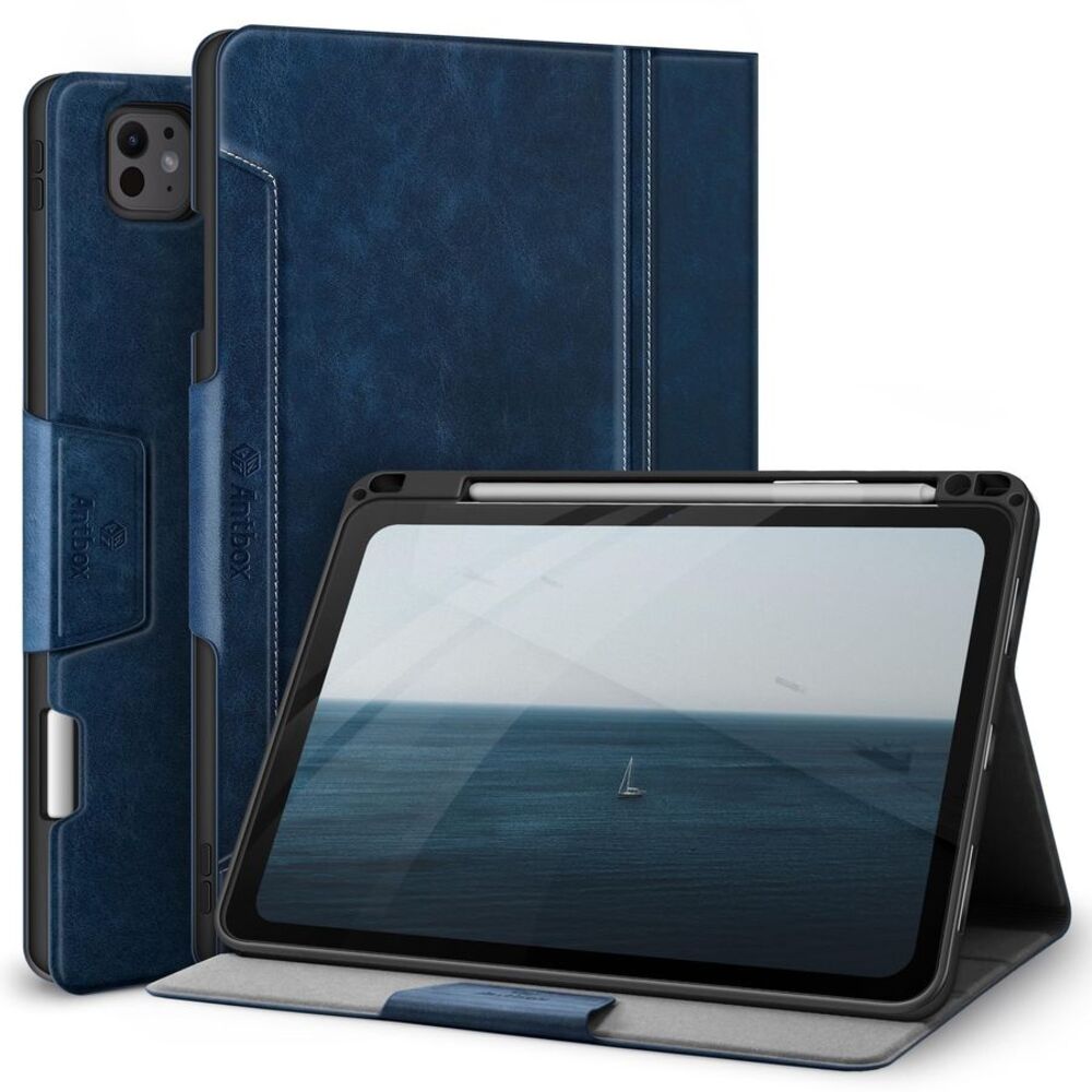 Blue Case for for iPad Pro 11"  M5 2025/M4 2024  Built-in Pencil Holder